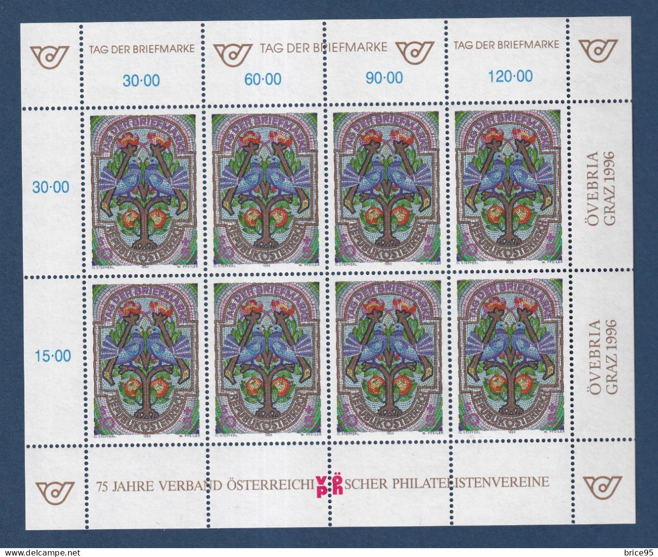 Autriche - YT N° 2016 ** - Neuf Sans Charnière - Feuille Complète - 1996 - Unused Stamps