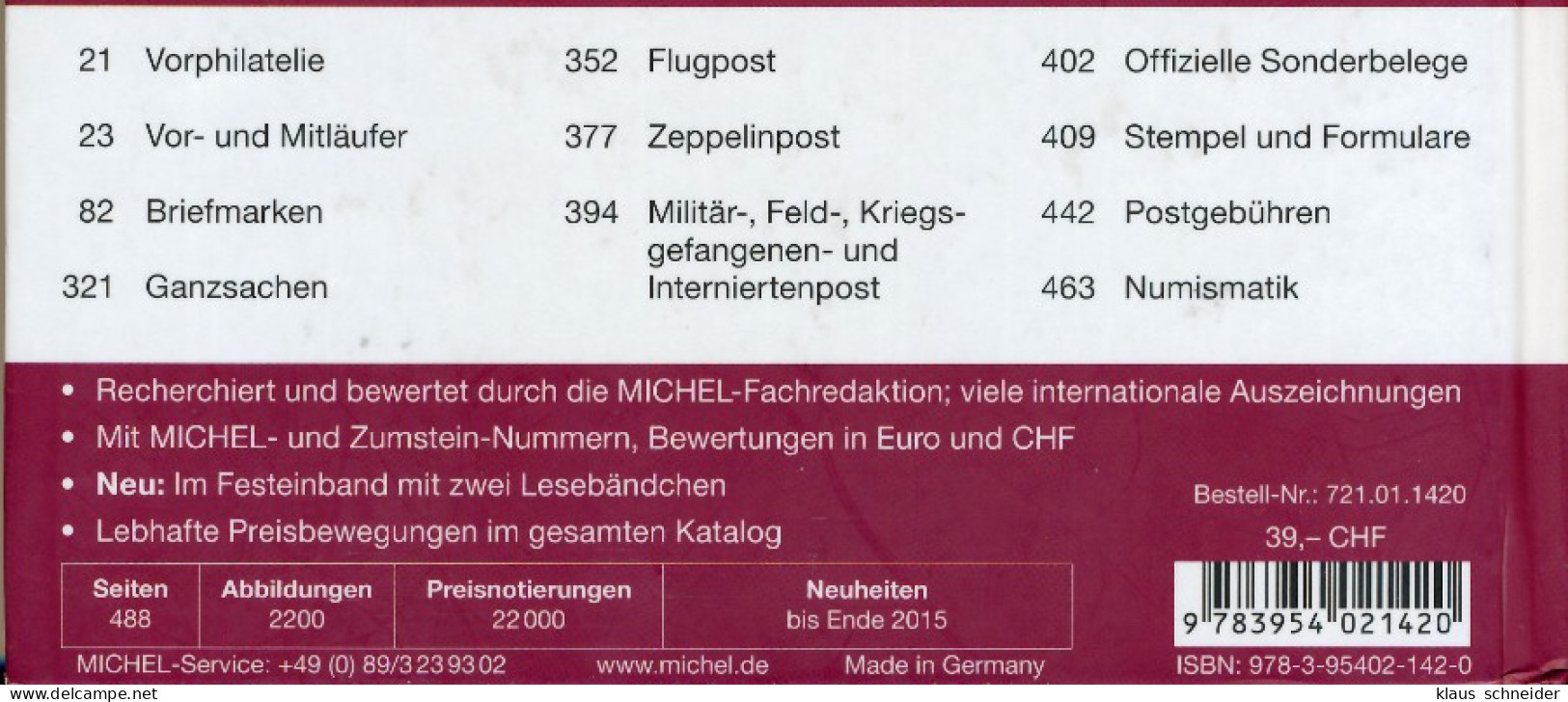 MICHEL LIECHTENSTEIN SPEZIAL 2015 2016 GEBRAUCH X416AD2 - Switzerland