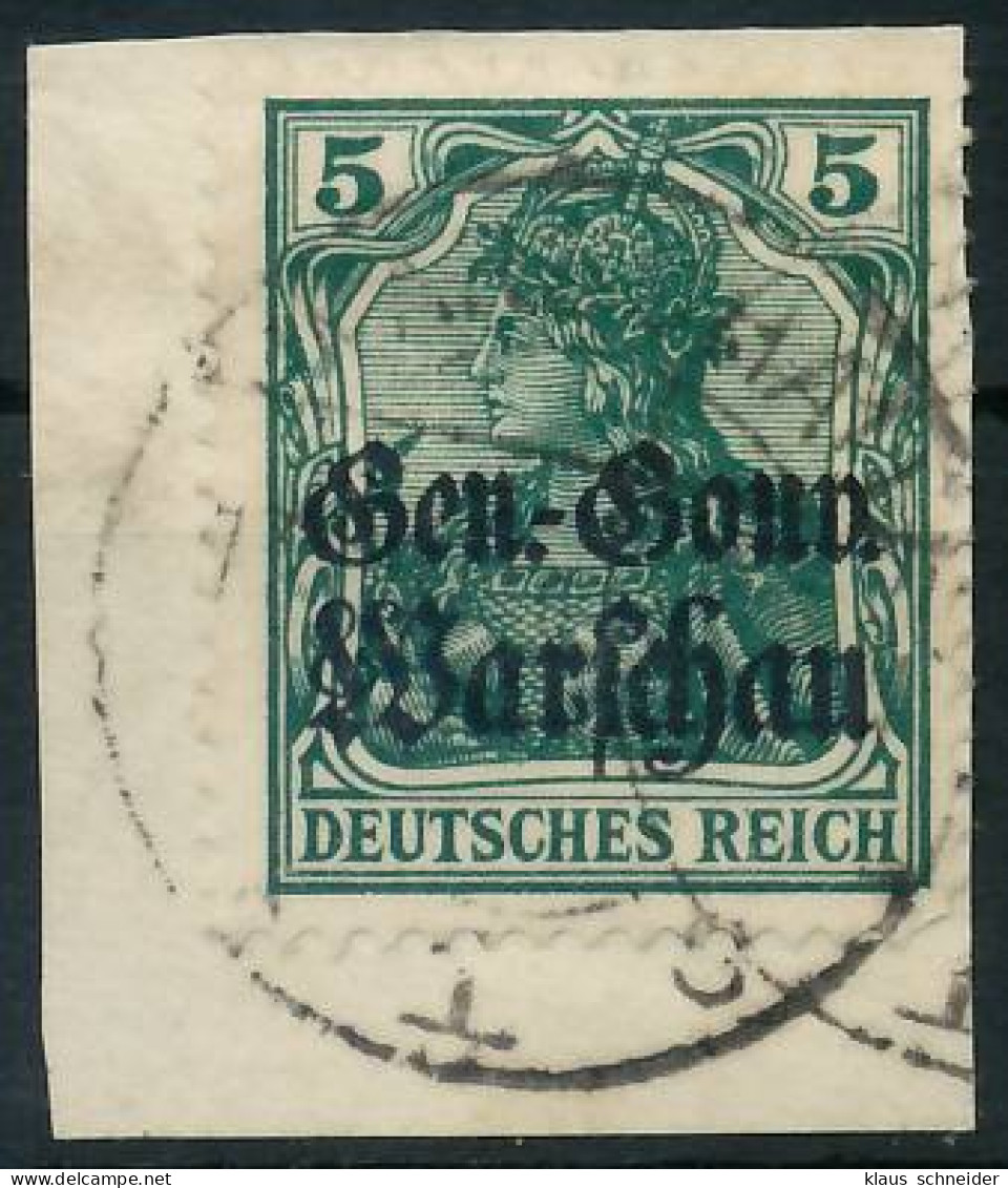BES. 1WK D-POST IN POLEN Nr 8b Zentrisch Gestempelt Briefstück Ge X43B582 - Occupation 1914-18
