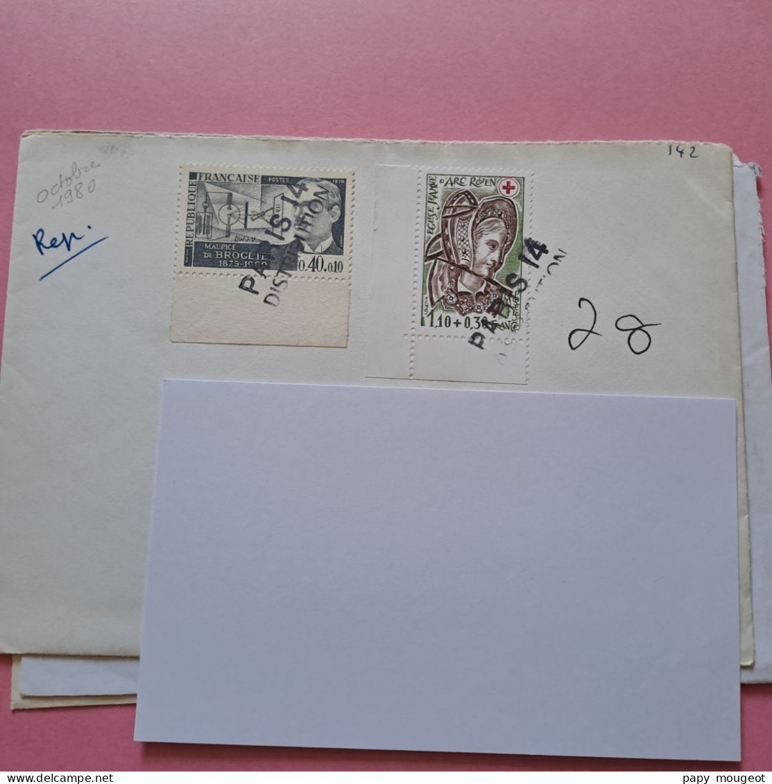 Annulation De Timbres Par Griffe Paris 14 Distribution - Octobre 1980 Indexation PIM J* - 1961-....