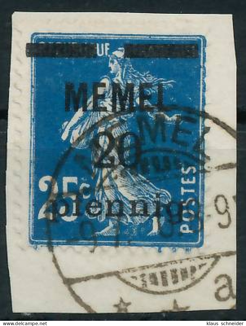 MEMEL 1920 Nr 20b Gestempelt Briefstück X447732 - Memelland 1923
