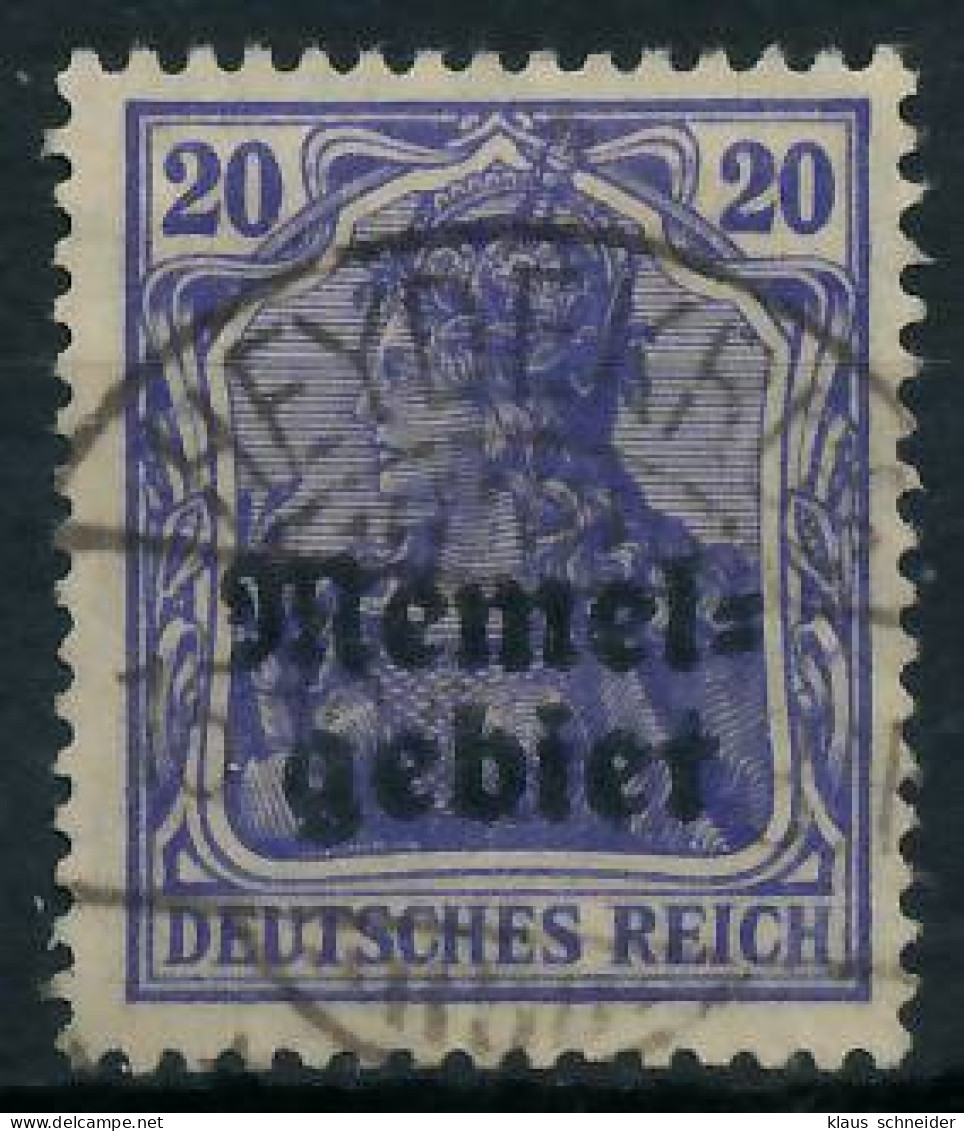 MEMEL 1920 GERMANIA Nr 4 Zentrisch Gestempelt Gepr. X472F66 - Memelland 1923