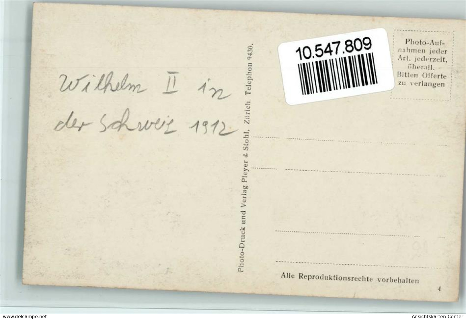 10547809 - Kaiser Wilhelm II Nr. 3517 Verlag Pleyer - - Royal Families