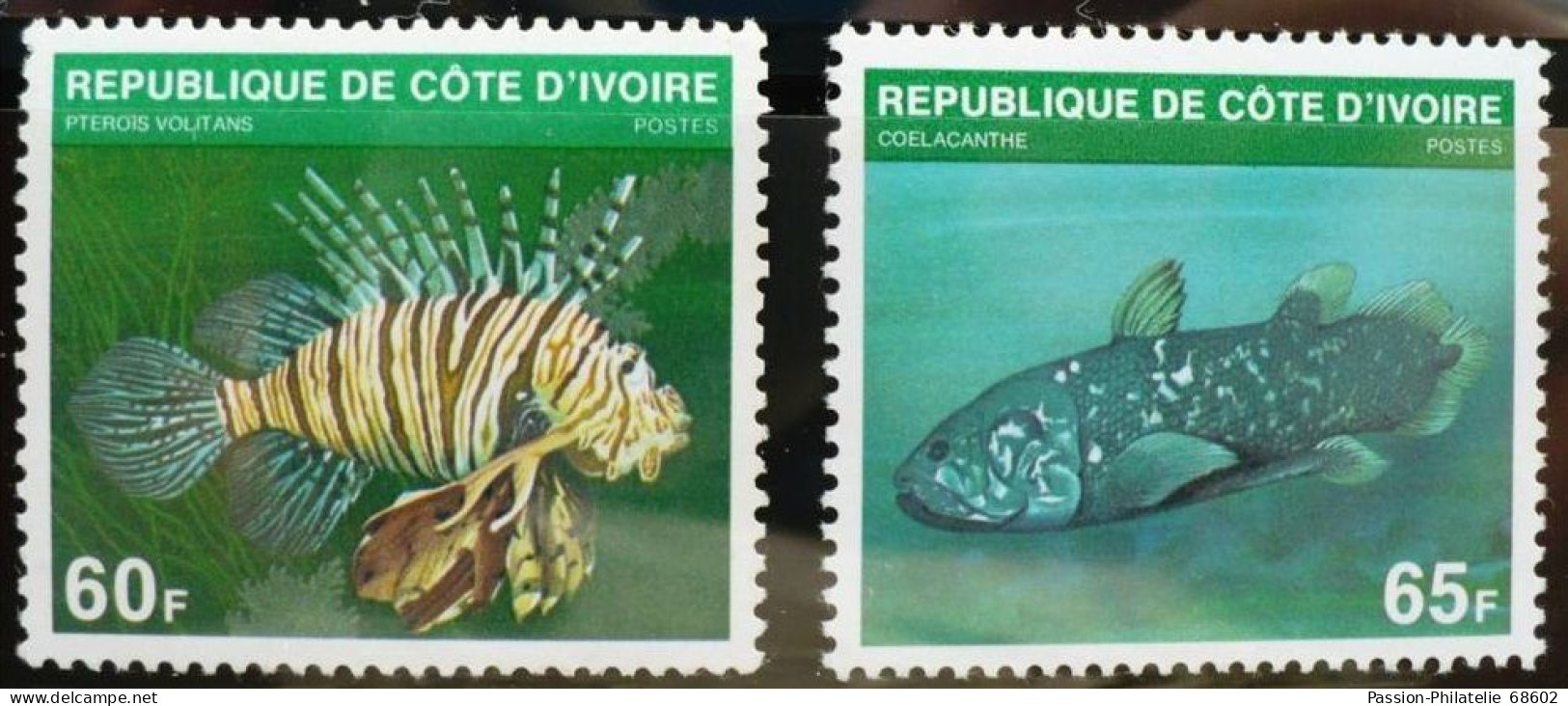 COTE D'IVOIRE: POISSONS (yvert N° 510A+510B) Serie Neuve Sans Charniere ** - Costa De Marfil (1960-...)