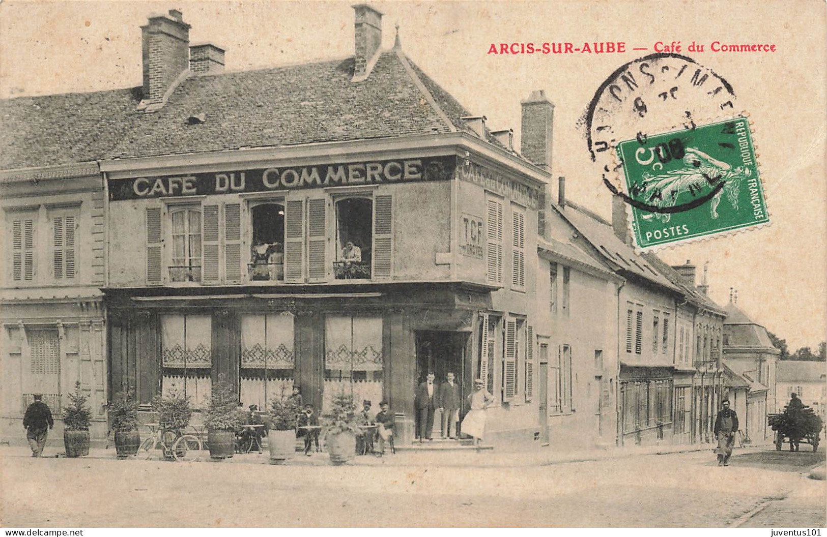 CPA Arcis Sur Aube-Café Du Commerce-Timbre     L2910 - Arcis Sur Aube