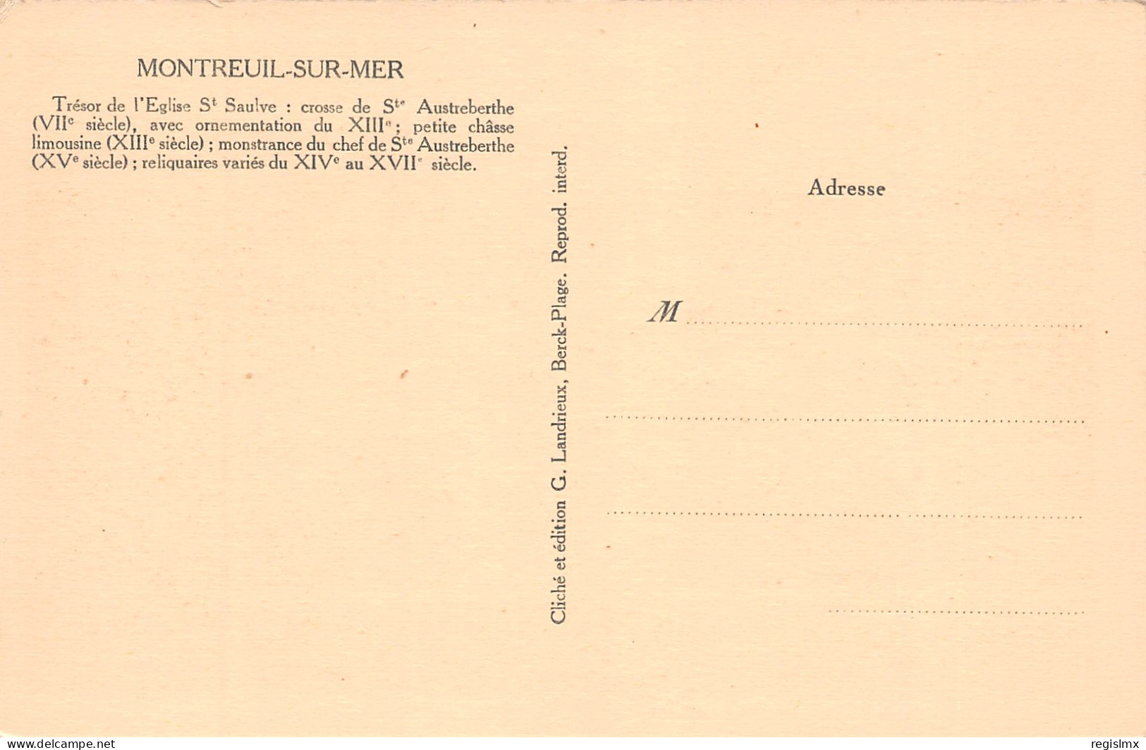 62-MONTREUIL SUR MER-N°T1163-A/0051 - Other & Unclassified