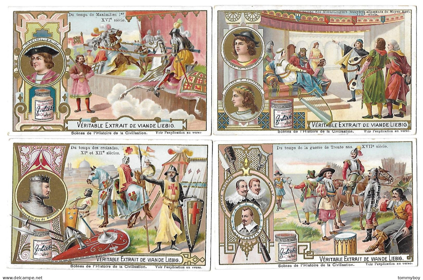S 711, Liebig 6 Cards, Scènes De L'histoire De La Civilisation (ref B18) - Liebig