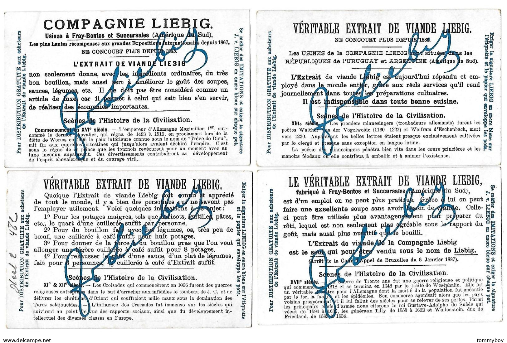 S 711, Liebig 6 Cards, Scènes De L'histoire De La Civilisation (ref B18) - Liebig