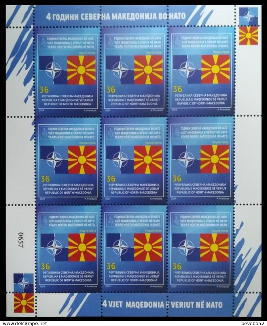 NORTH MACEDONIA 2024 -  4 YEARS NORTH MACEDONIA IN NATO SS MNH - Macédoine Du Nord