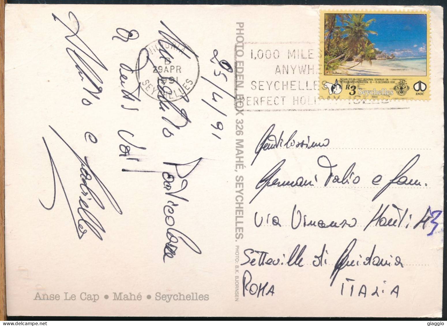 °°° 31004 - SEYCHELLES - MAHE - ANSE LE CAP - 1991 With Stamps °°° - Seychelles