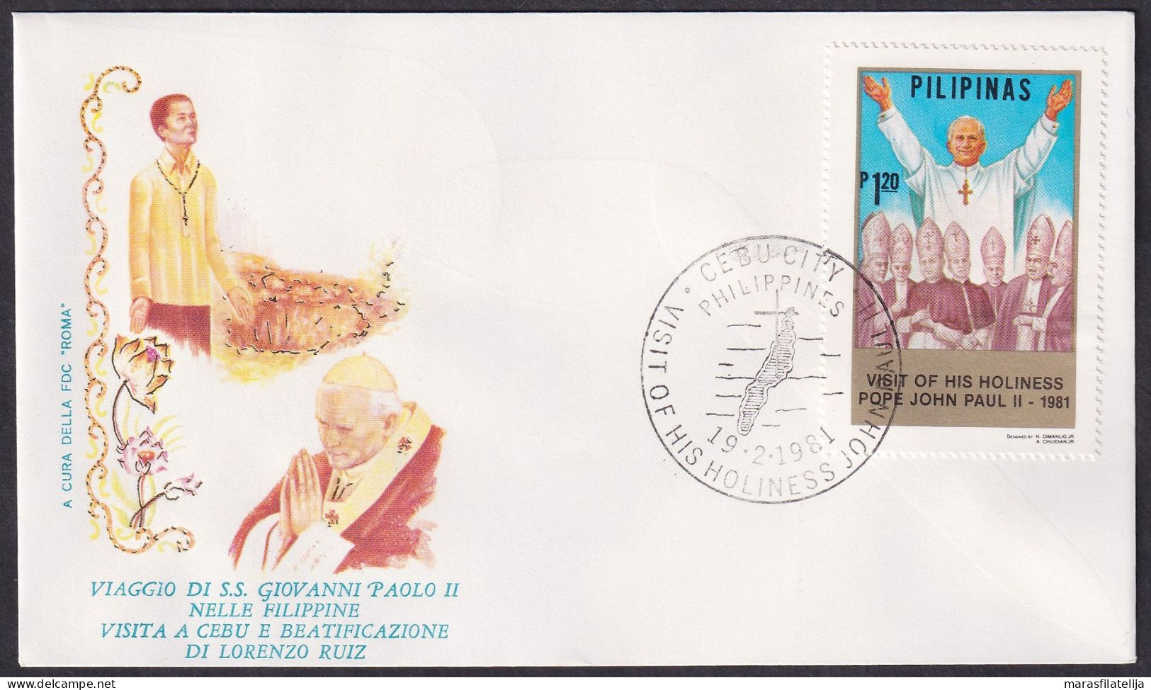 Vatican Philippines 1981, Pope Paul John II Visit - Cebu City, Special Cover - Sonstige & Ohne Zuordnung