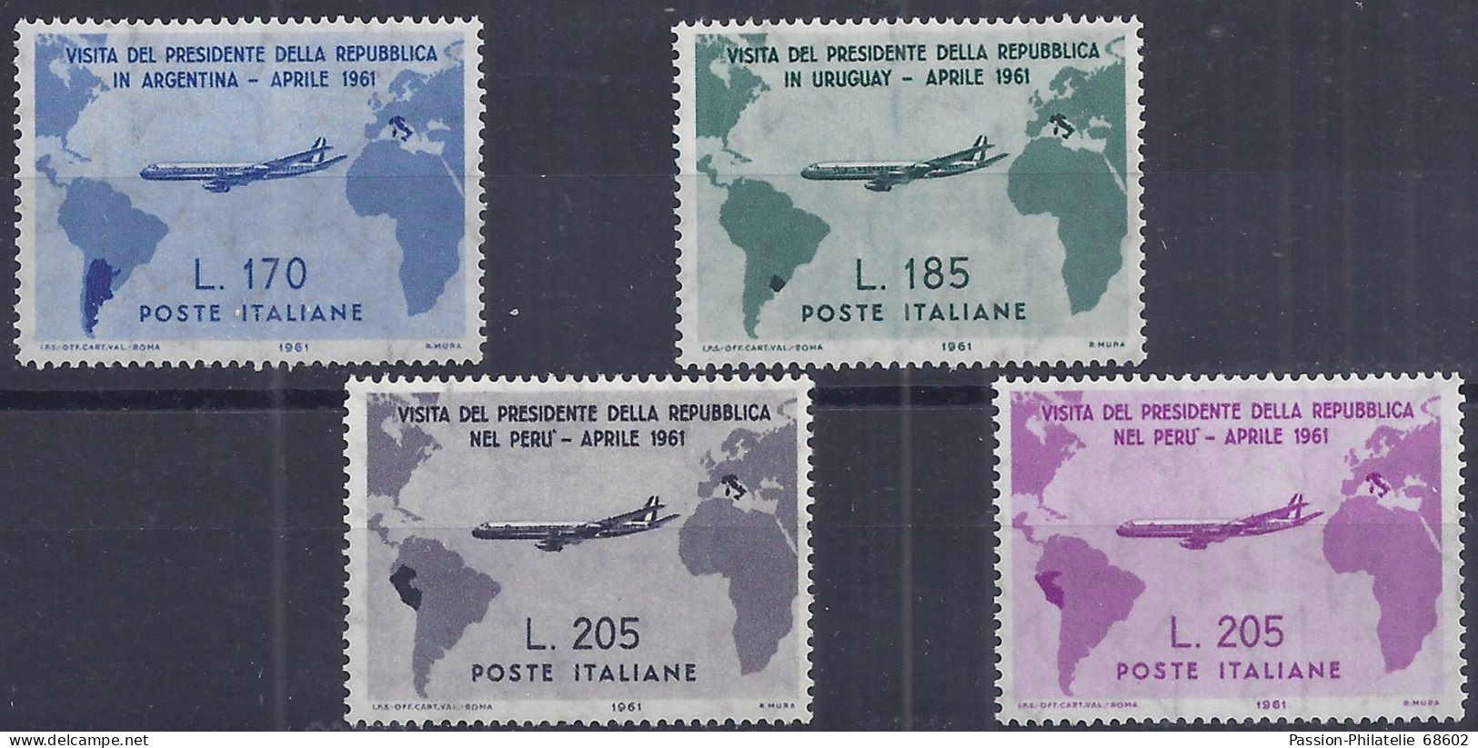 ITALIA 1961 - Yvert #845/47A - MNH ** - 1961-70: Mint/hinged