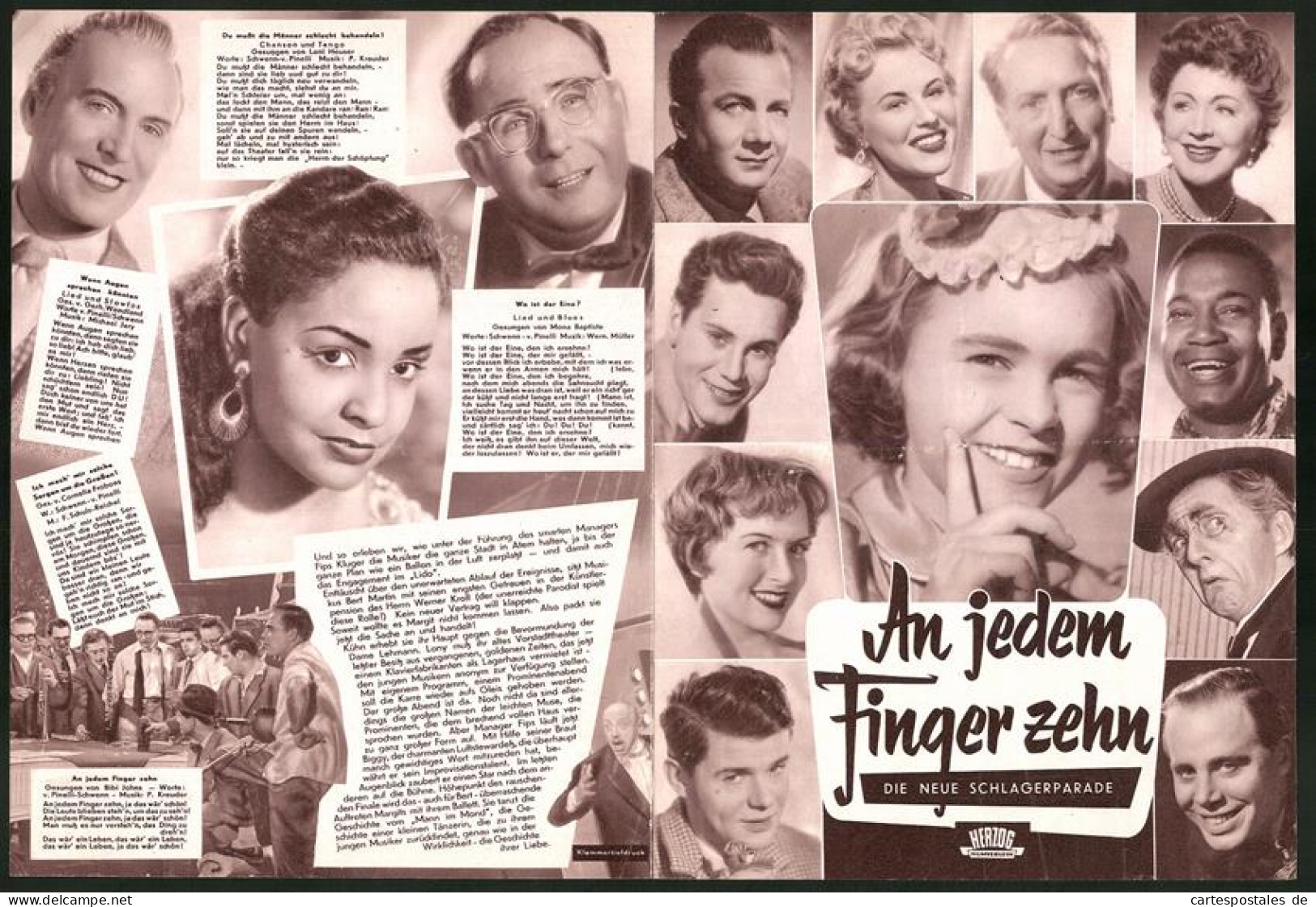 Filmprogramm An Jedem Finger Zehn, Germaine Damar, Loni Heuser, Regie: Erik Ode  - Magazines