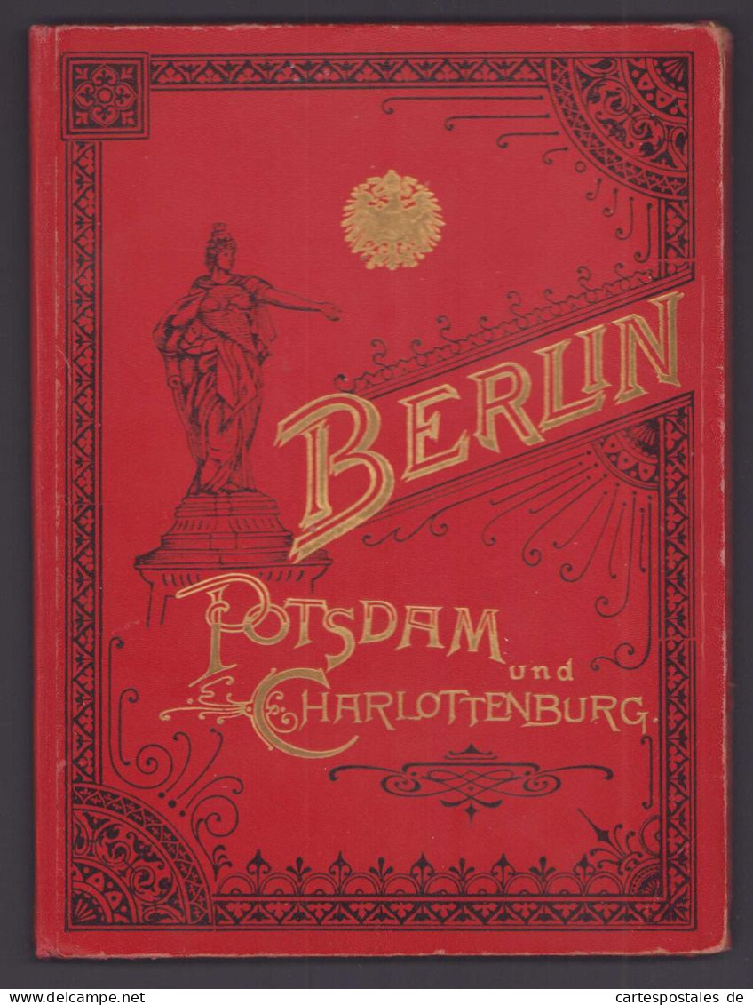 Leporello-Album Berlin Potsdam Charlottenburg, Mit 24 Lithographie-Ansichten, Friedrichstr., Gendarmenmarkt, Stadtschl  - Lithografieën