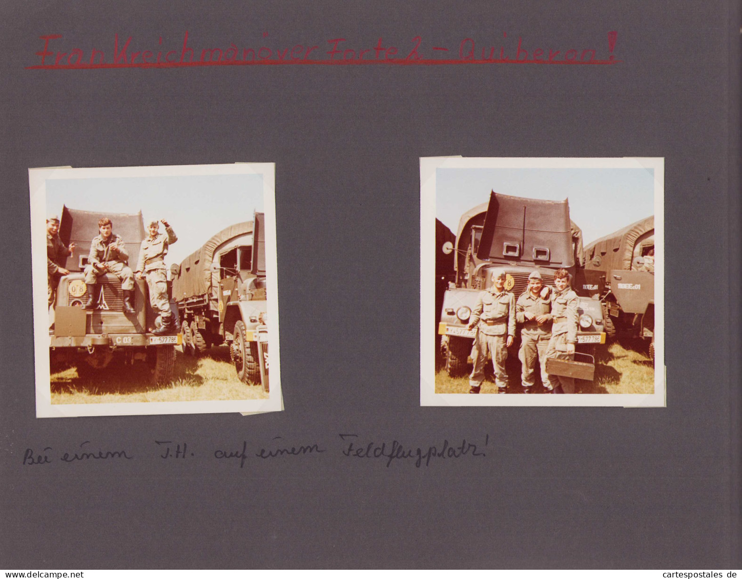 Fotoalbum 133 Fotografien Bundeswehr und Technik, Panzer, LKW, Uniform, MG, Amphibienfahrzeug, Frankreich Quiberon 
