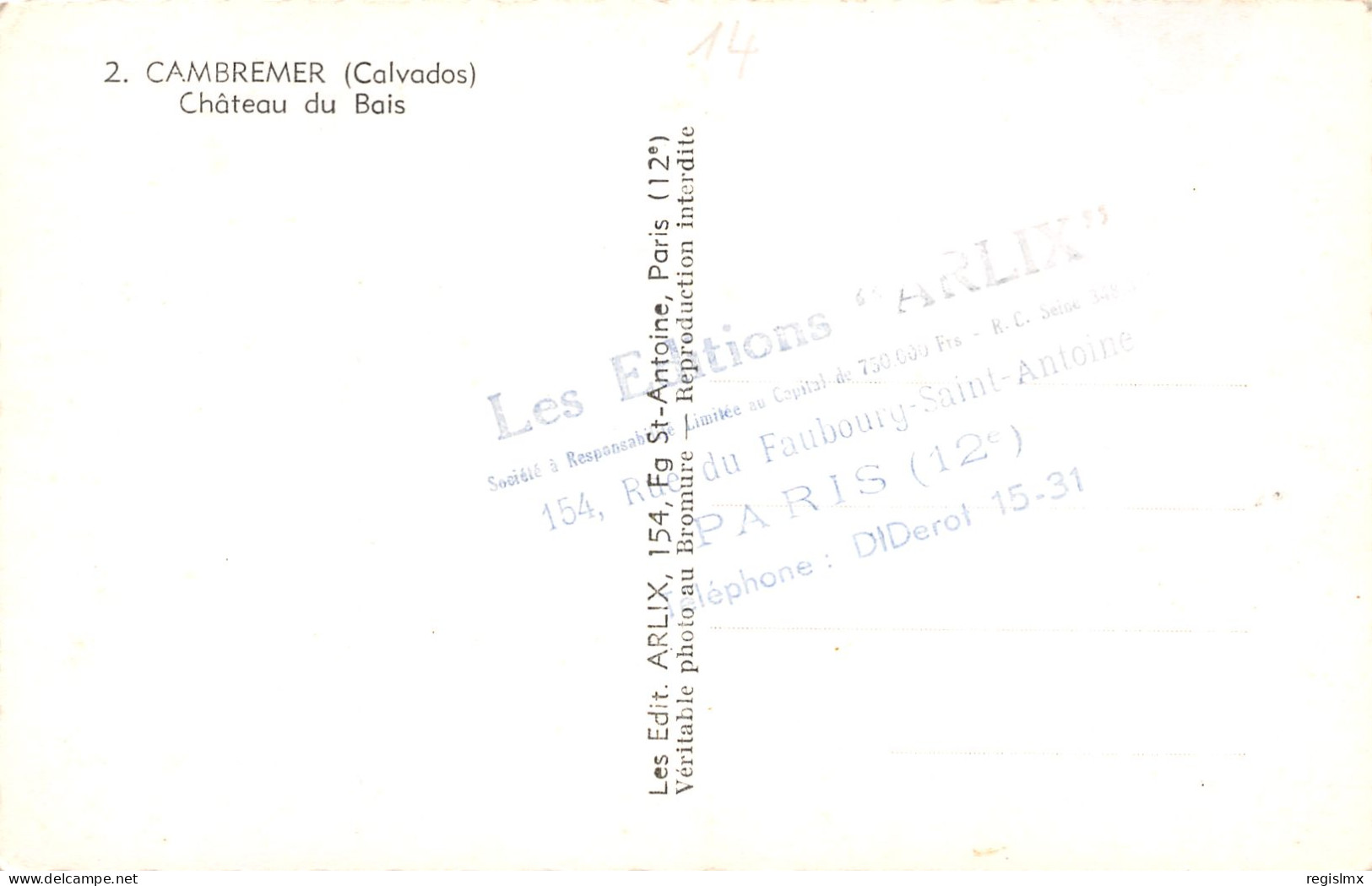 14-CAMBREMER-N°T1166-H/0027 - Other & Unclassified