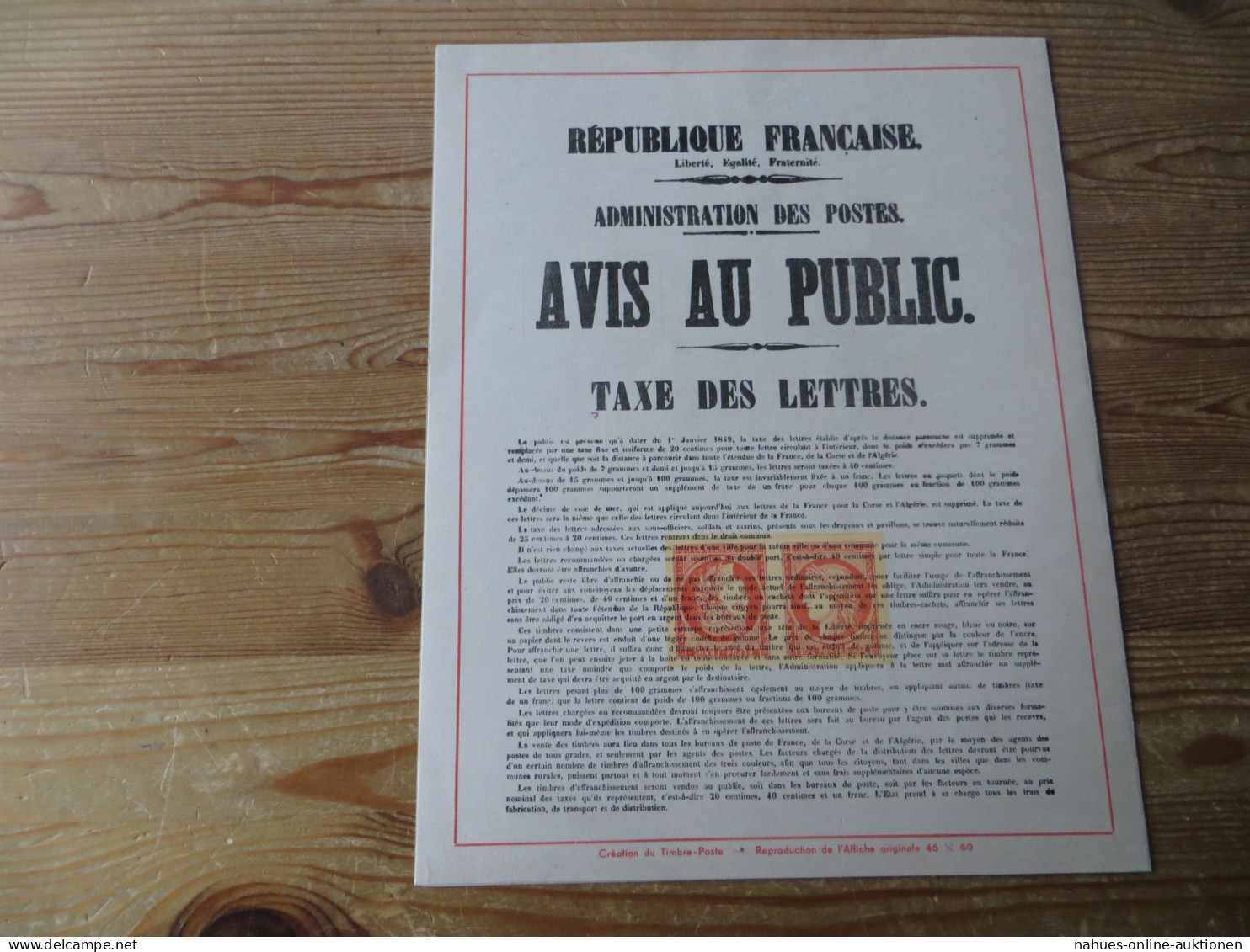 Frankreich Centenaire Du Timbre Poste Francais Hundertjahrfeier D. Französischen - Brieven En Documenten