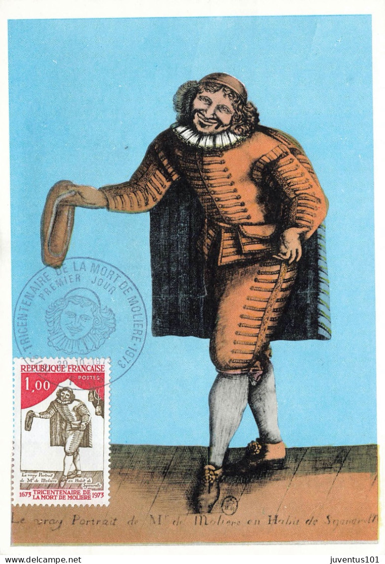 Carte Maximum-Tricentenaire De Molière-Beau Timbre   L2911 - 1970-1979