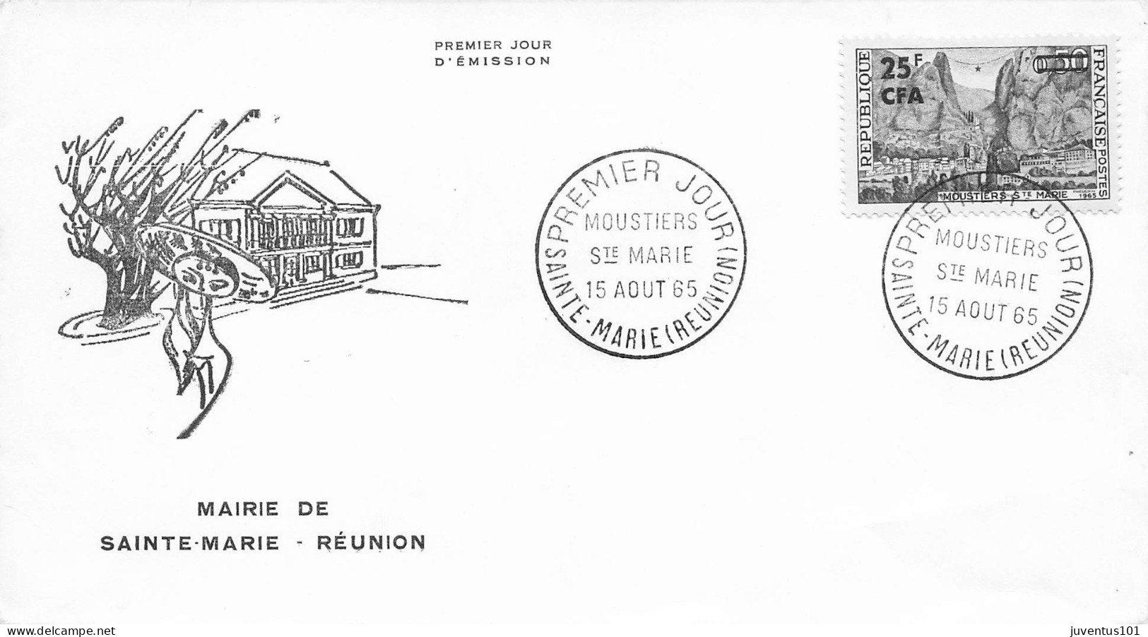 Enveloppe 1er Jour Mairie De Sainte Marie-RéunioCachet Moutiers Ste Marie-RARE   L2911 - Otros & Sin Clasificación