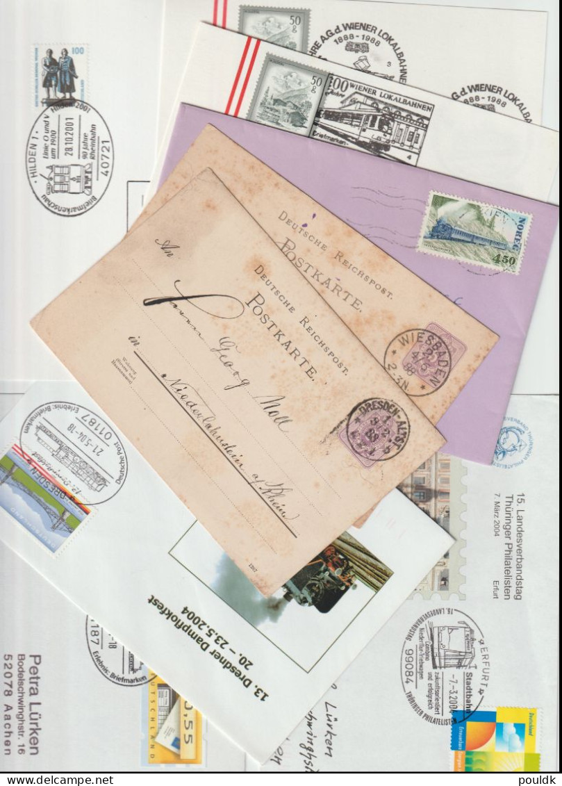 50 Covers With Trains As A Theme, Either Stamps Or Postmarks. Postal Weight 0,27 Kg. Please Read Sales Conditions Under - Trains