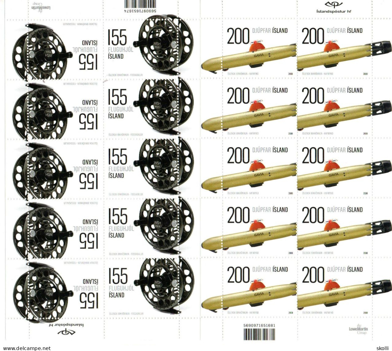 ICELAND. 2008. Industrial Design - Hojas Y Bloques