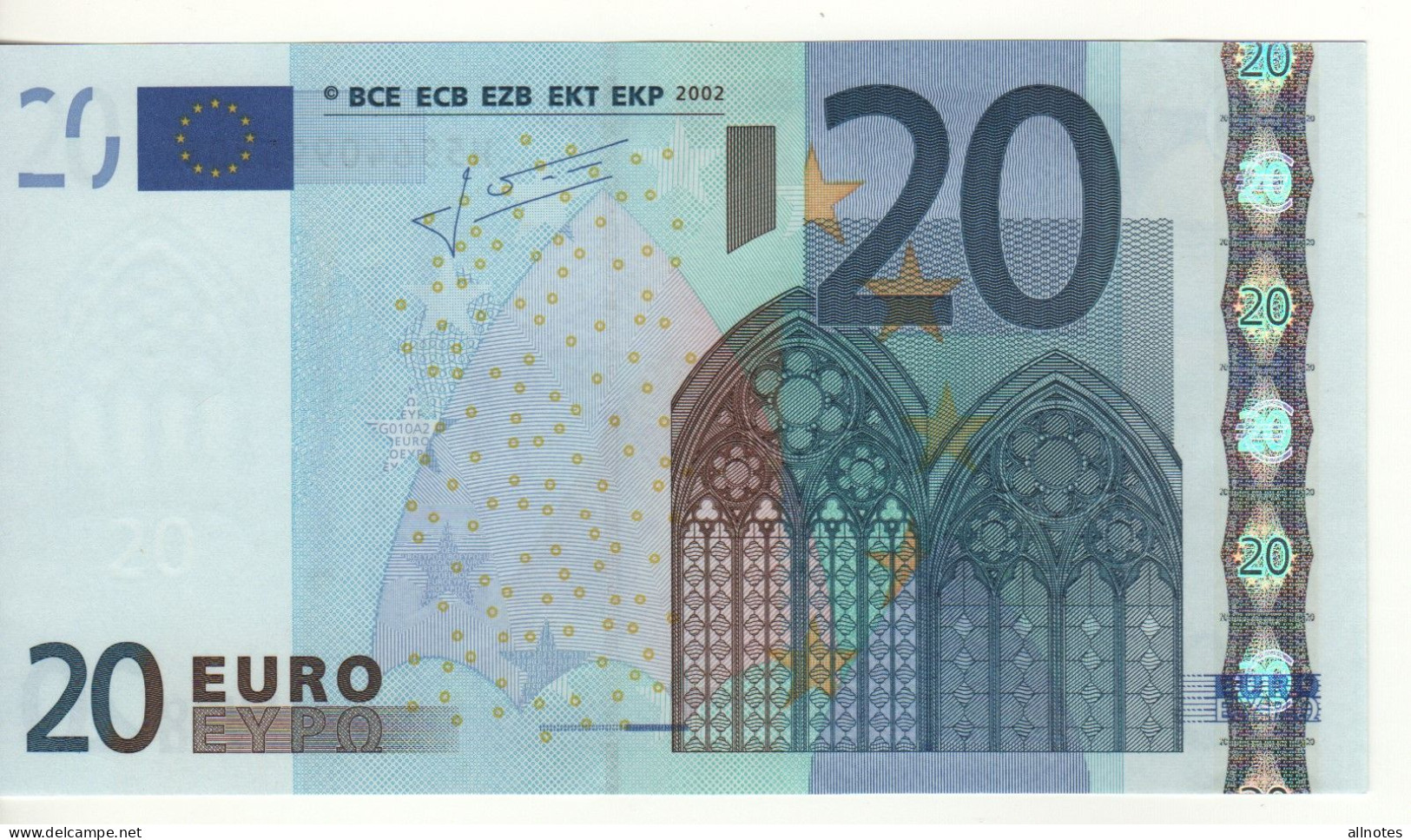 20 EURO  "H"  Slovenia     Firma Trichet     G 010 A2   /  FDS - UNC - 20 Euro