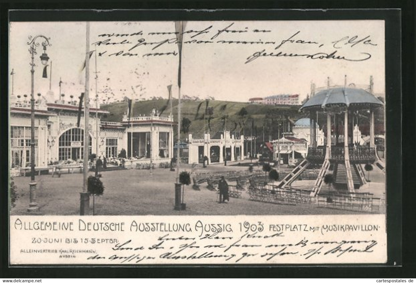 AK Aussig, Allgemeine Deutsche Ausstellung 1903, Festplatz Mit Musikpavillon  - Ausstellungen