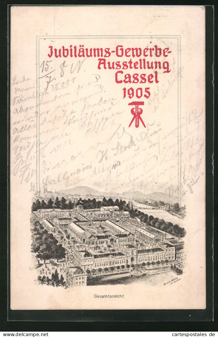 AK Cassel, Jubiläums-Gewerbe-Ausstellung 1905, Gesamtansicht  - Esposizioni