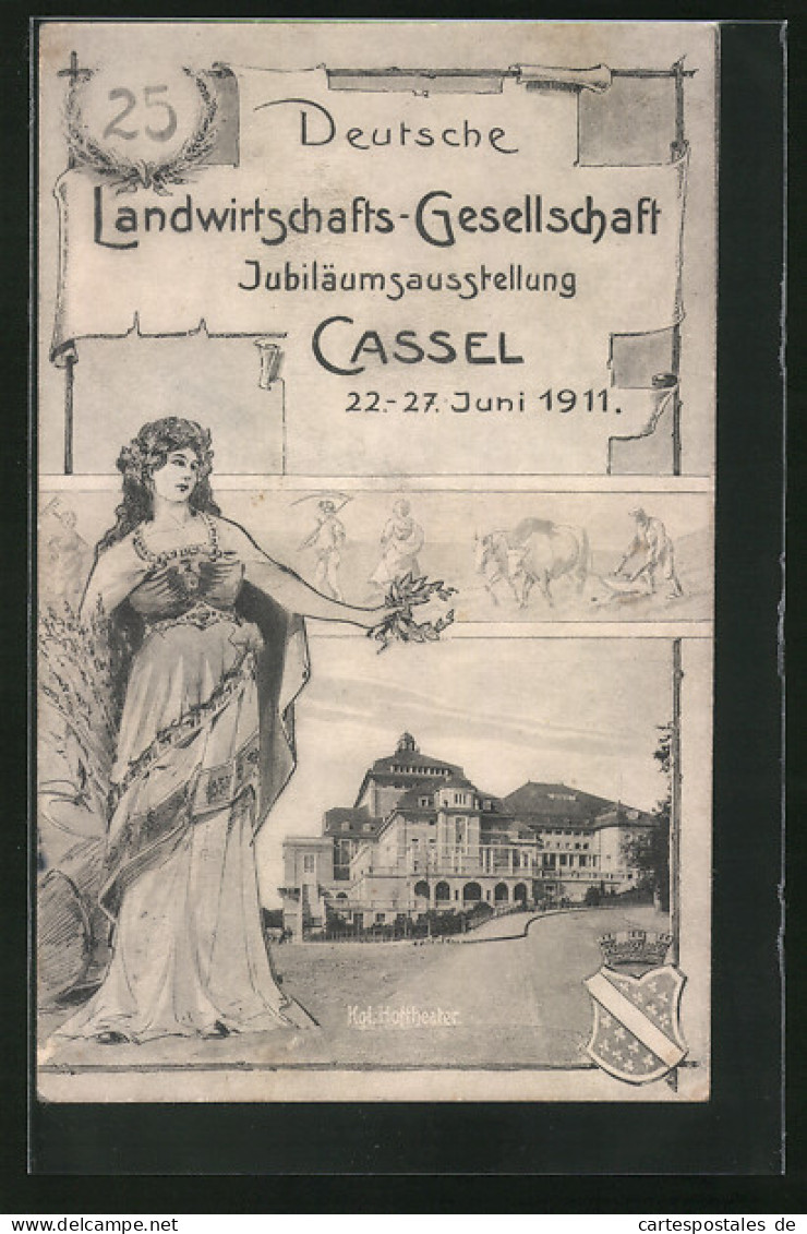AK Cassel, 25. D.L.G. Jubiläumsausstellung 1911, Kgl. Hoftheater  - Expositions