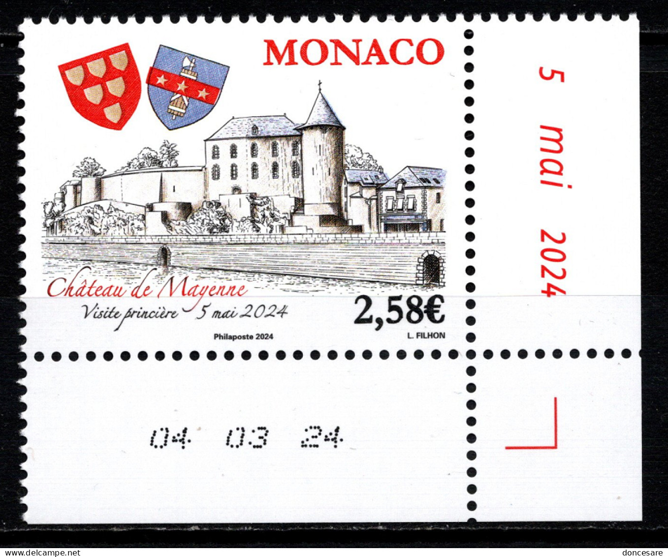 MONACO 2024 - SITE HISTORIQUE GRIMALDI DE MONACO - MAYENNE - NEUF ** - Ungebraucht