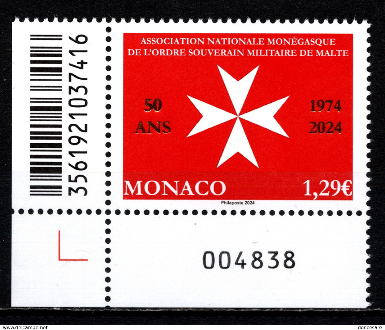 MONACO 2024 - EUROPA 2024 - 50 ANS DE L'ASSOCIATION MONÉGASQUE DE L'ORDRE SOUVERAIN MILITAIRE DE MALTE - NEUF ** - Unused Stamps