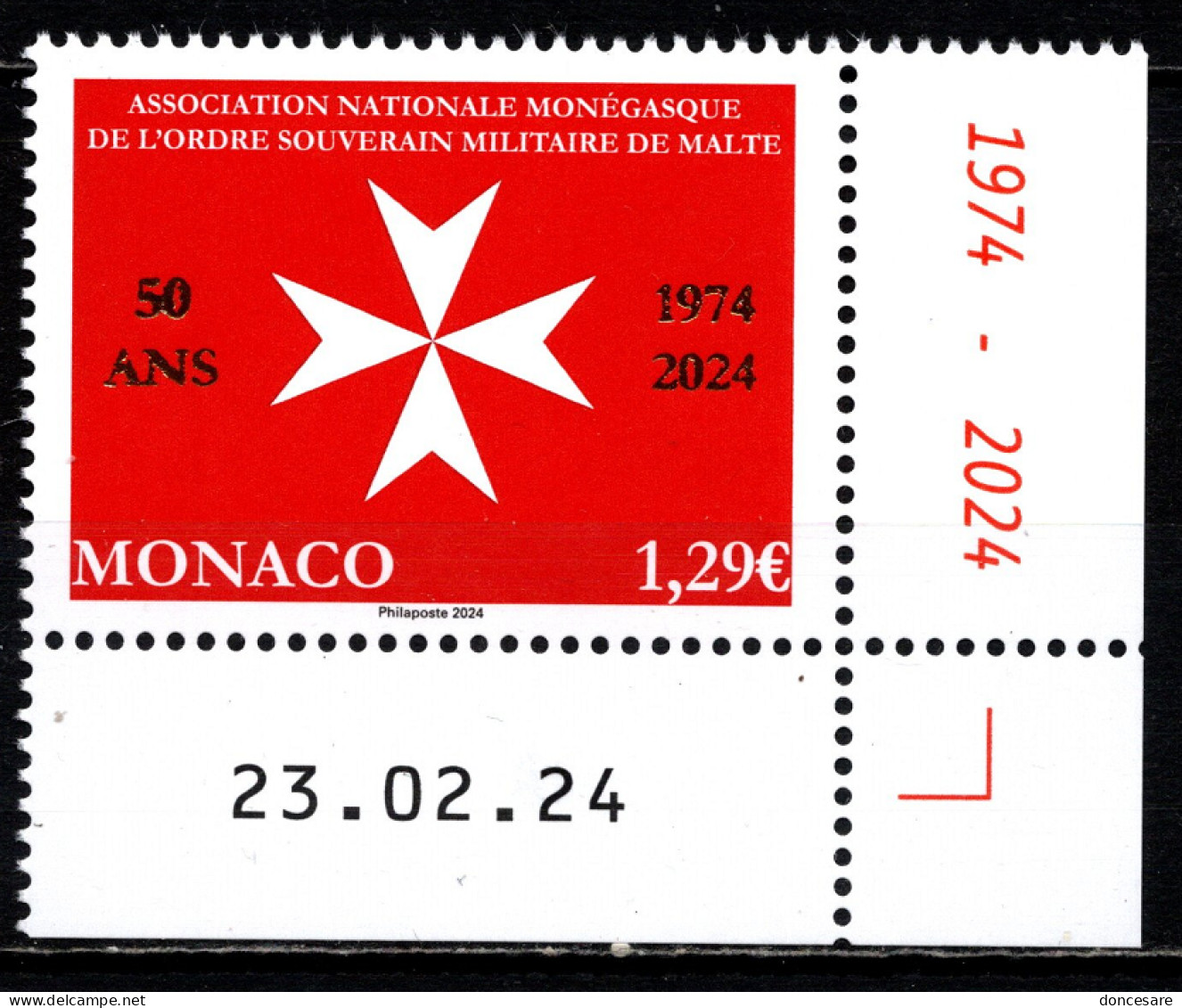 MONACO 2024 - EUROPA 2024 - 50 ANS DE L'ASSOCIATION MONÉGASQUE DE L'ORDRE SOUVERAIN MILITAIRE DE MALTE - NEUF ** - Unused Stamps