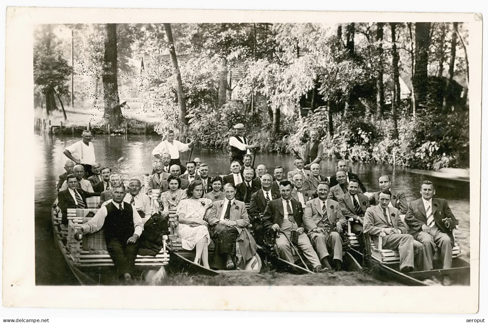 Germany | Lübbenau - Spreewald | Gruppenfoto, Kahnfahrt, Foto-AK 1939 - Lübbenau