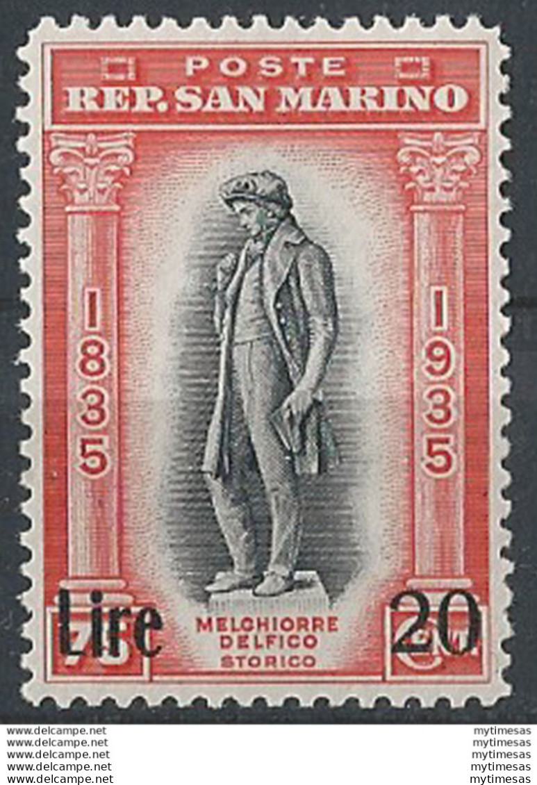 1942 San Marino F.llo Serie Delfico Sopr. 1v. Sass. N. 227 - Andere & Zonder Classificatie