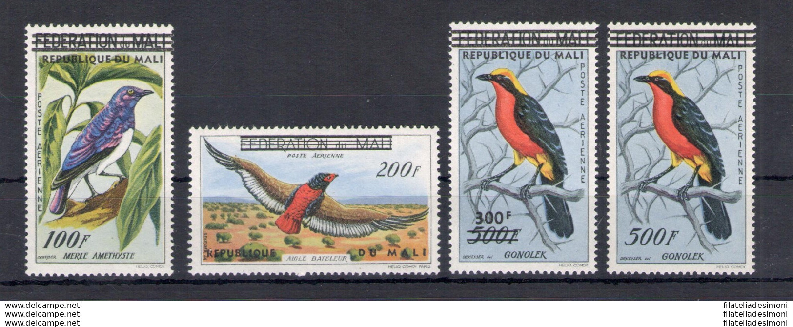 1961 FEDERATION DU MALI - Uccelli, Birds - Catalogo Yvert Posta Aerea N. 5/8 - 4 Valori - MNH** - Andere & Zonder Classificatie