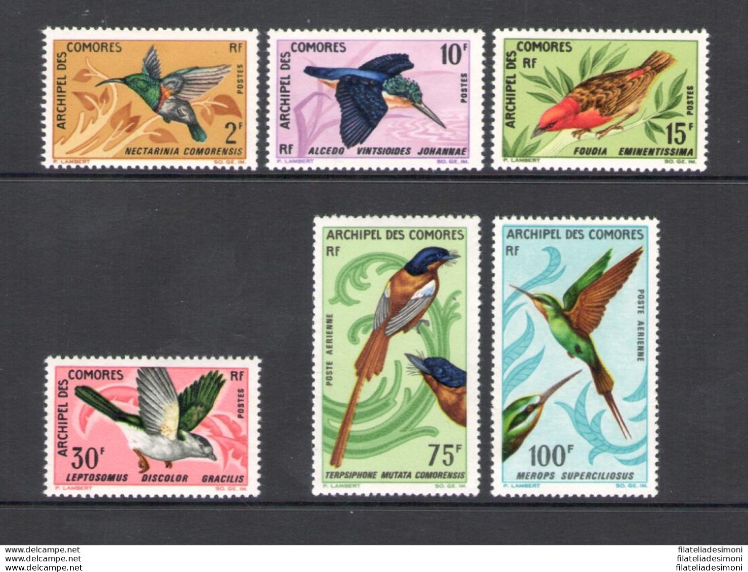 1967 Comores - Catalogo Yvert N. 41-44 + Posta Aerea 20-21 - Uccelli - 6 Valori - MNH** - Andere & Zonder Classificatie