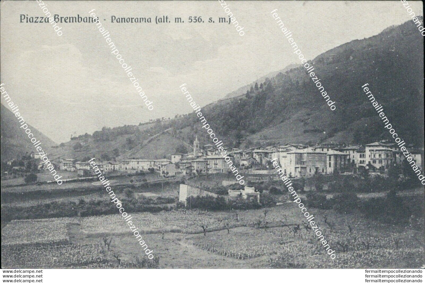 Bs481 Cartolina Piazza Brembana Panorama Provincia Di  Bergamo Lombardia - Bergamo