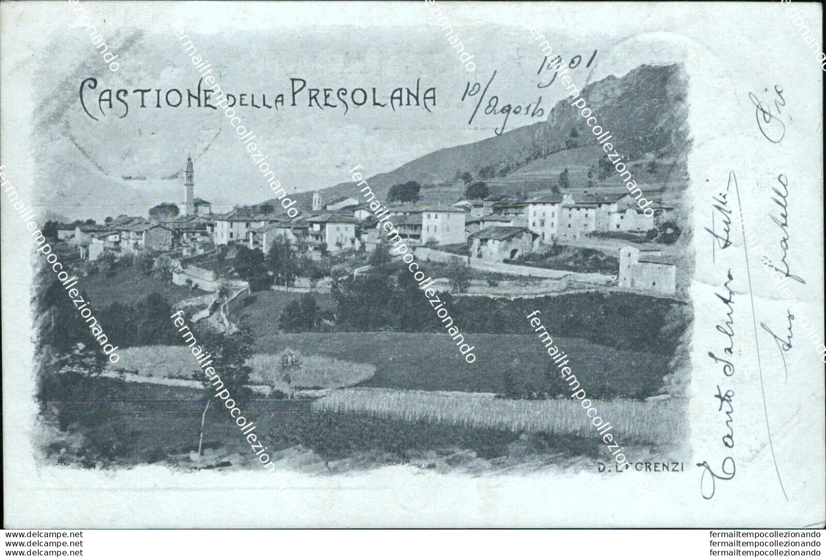 Bs484 Cartolina Castione Della Presolana 1901 Provincia Di Bergamo Lombardia - Bergamo