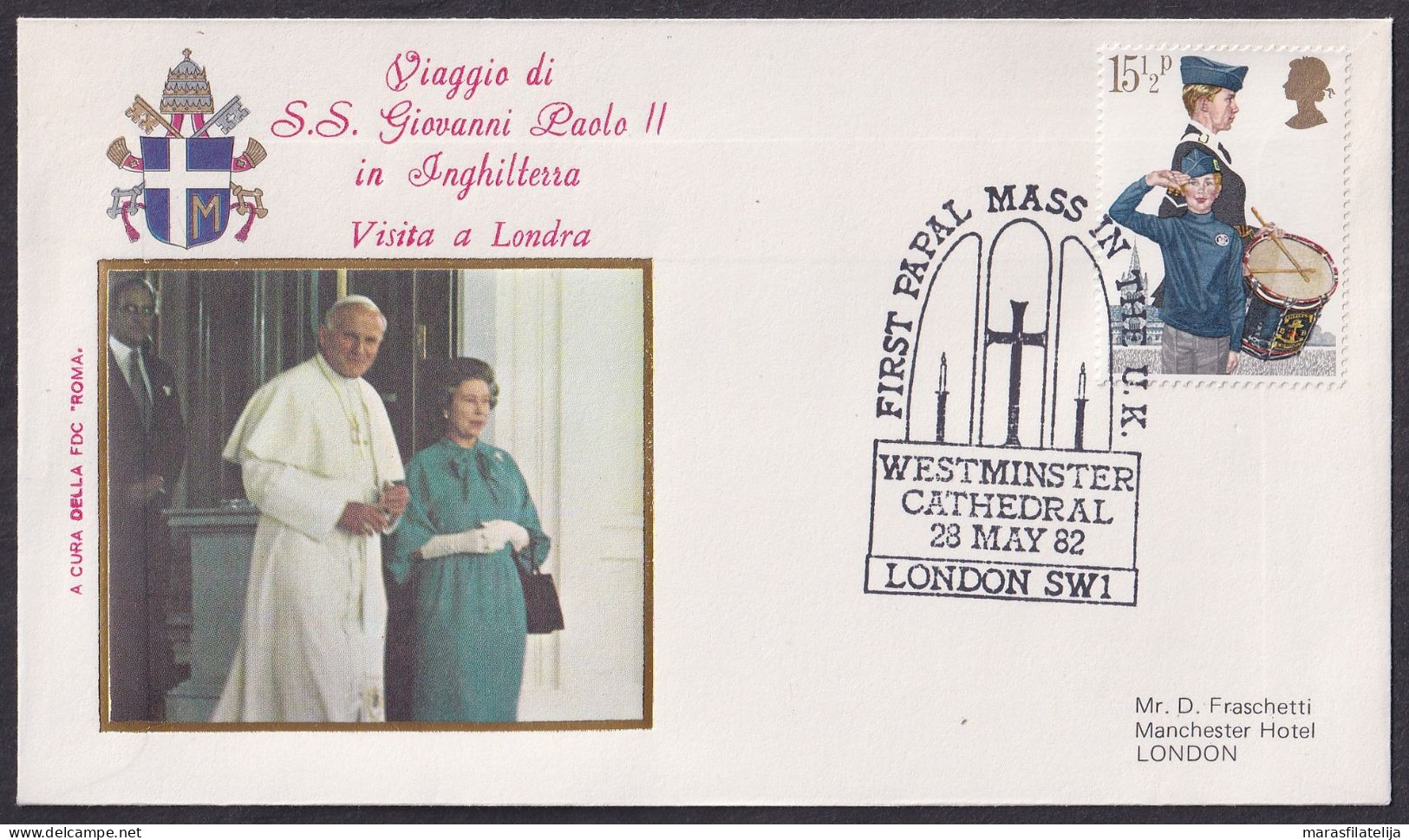 Vatican Great Britain 1982, Pope Paul John II Visit - London, Special Cover - Andere & Zonder Classificatie