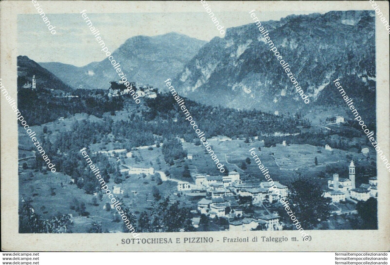 Bf498 Cartolina Sottochiesa E Pizzino Frazioni Di Taleggio Provincia Di Bergamo - Bergamo