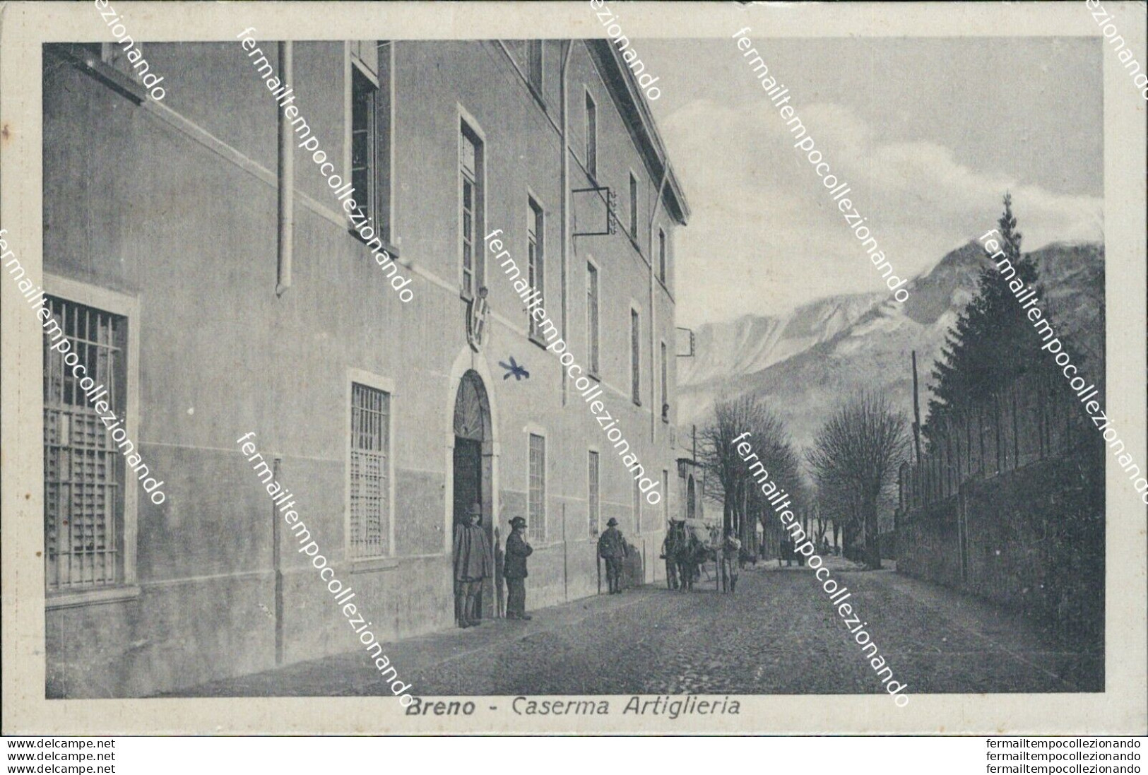 Ba184 Cartolina Breno Caserma Artiglieria Brescia Lombardia 1940 - Brescia