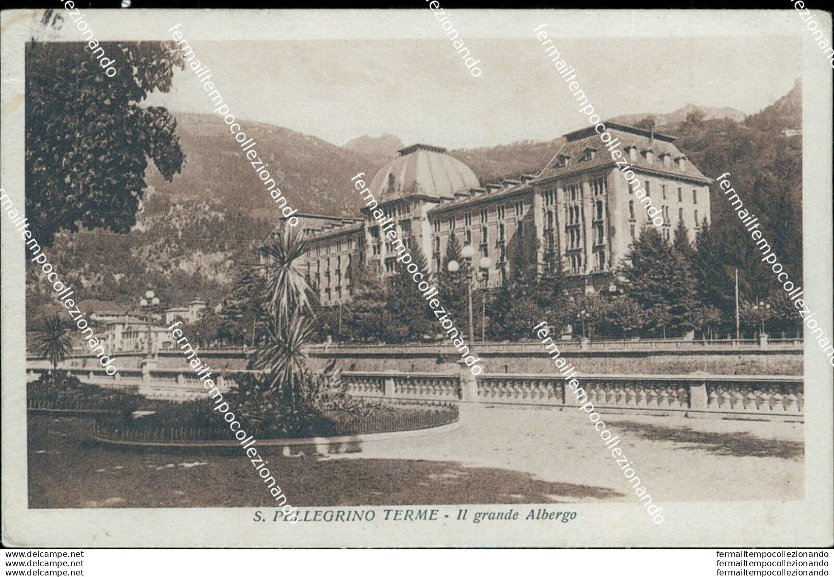 Bs93 Cartolina S.pellegrino Terme Il Grande Albergo Provincia  Bergamo Lombardia - Bergamo