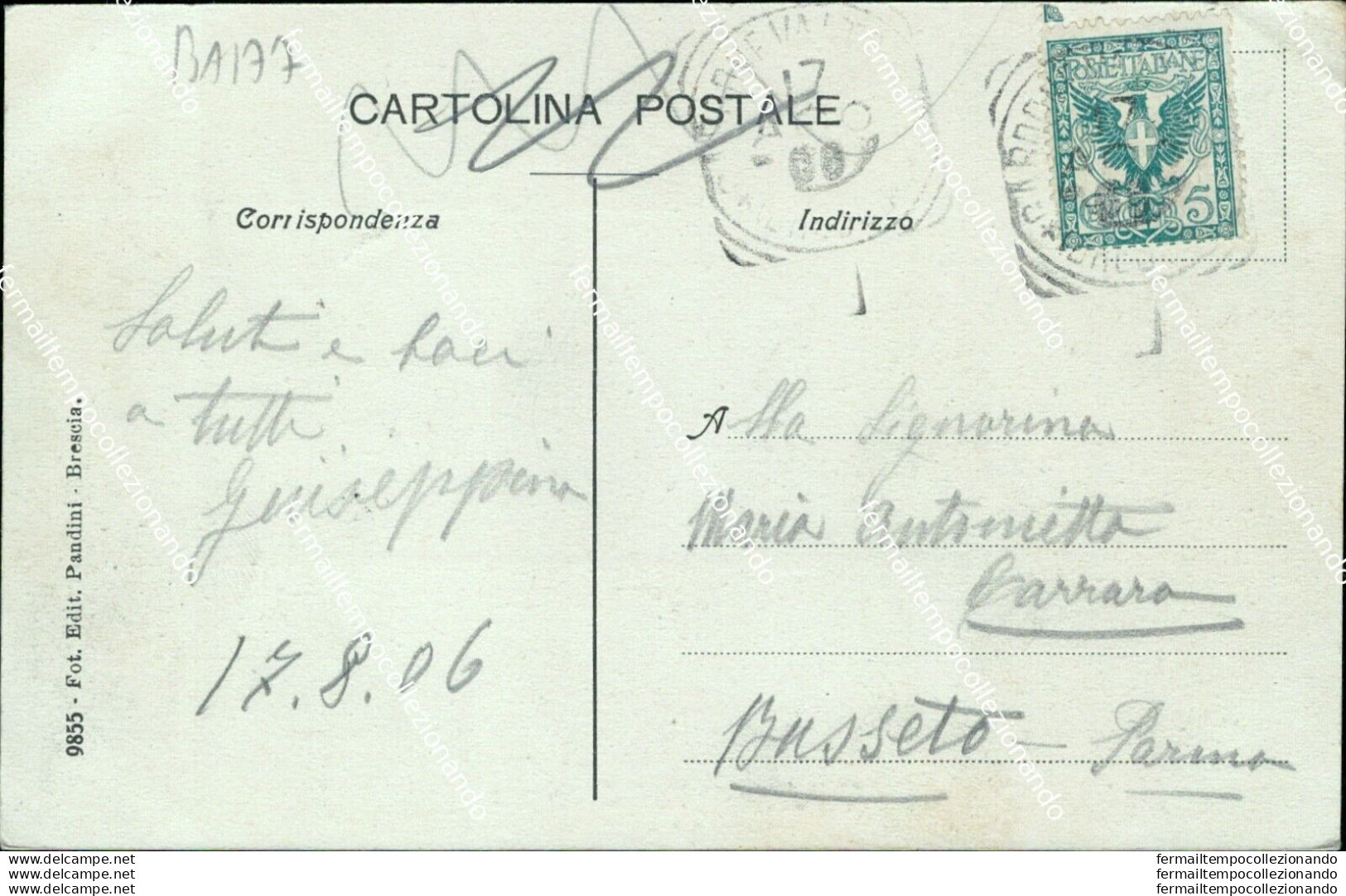 Ba177 Cartolina Gardone Val Trompia Brescia Lombardia 1906 - Brescia