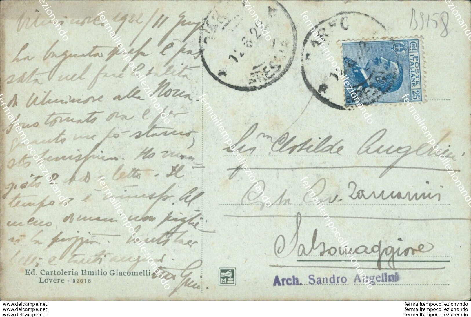 Bs158 Cartolina Vilminore Val Di Scalve Provincia Di Bergamo 1922  Lombardia - Bergamo