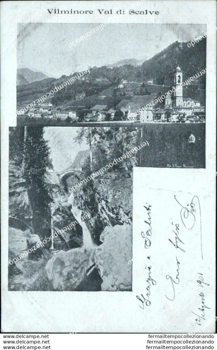 Bs159 Cartolina Vilminore Val Di Scalve Provincia Di Bergamo 1901  Lombardia - Bergamo