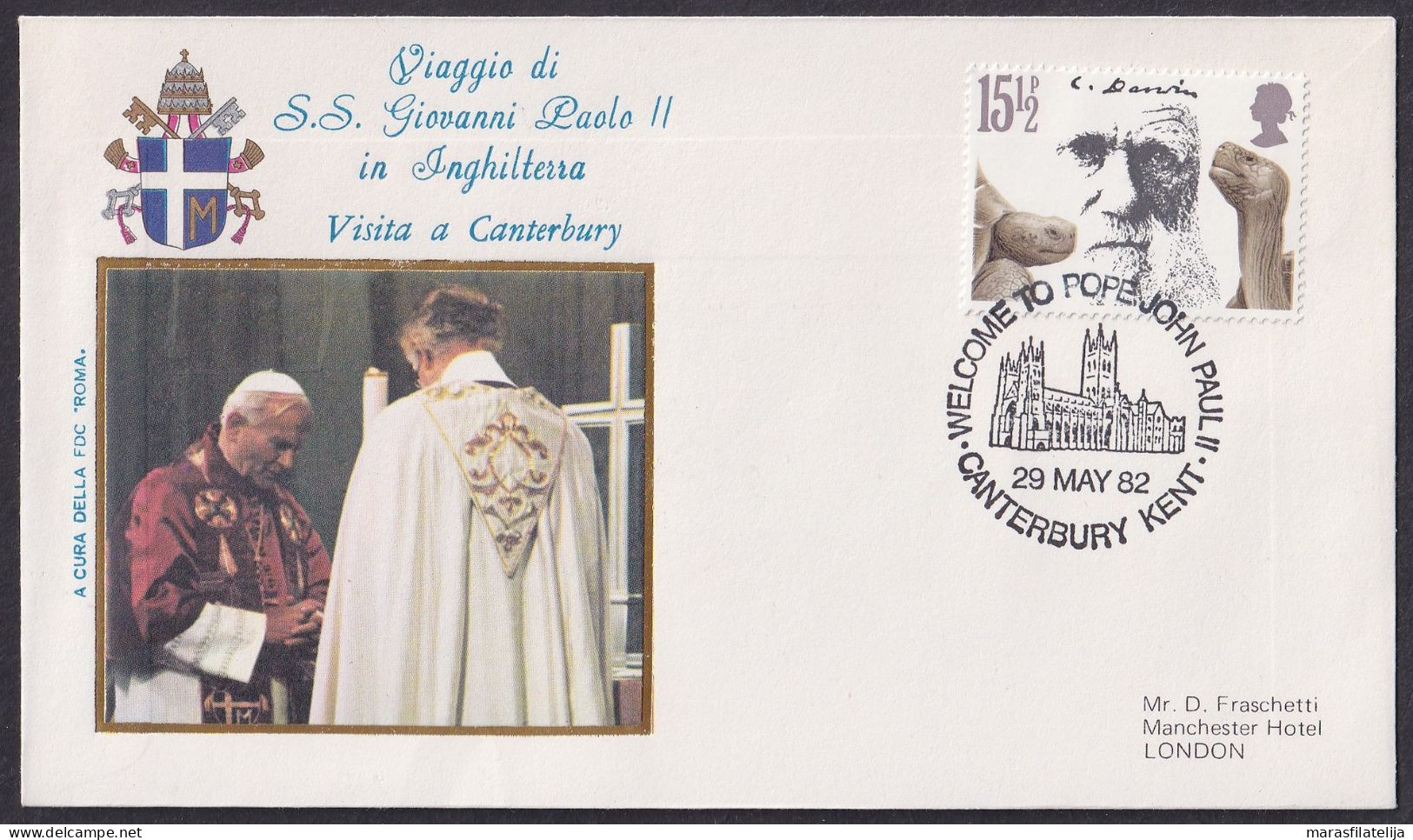 Vatican Great Britain 1982, Pope Paul John II Visit - Canterbury, Special Cover - Sonstige & Ohne Zuordnung