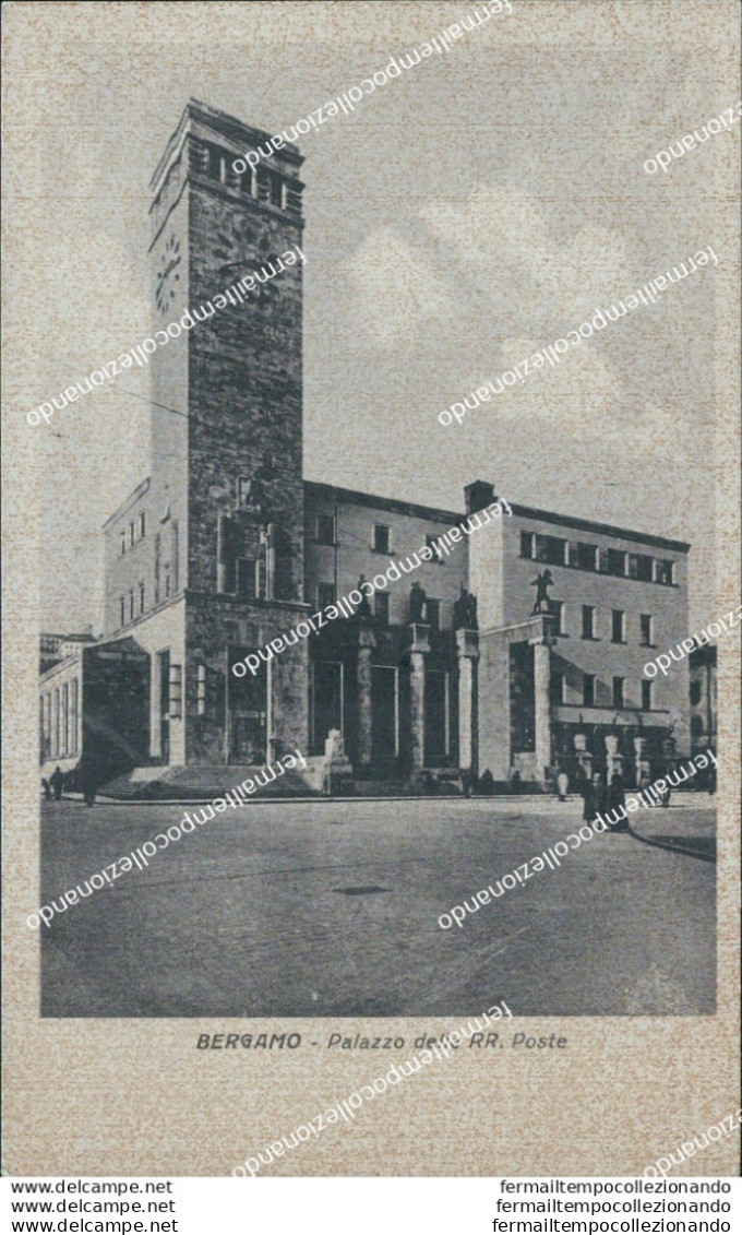 Bs264 Cartolina Bergamo Citta' Palazzo Delle R.poste Lombardia - Bergamo