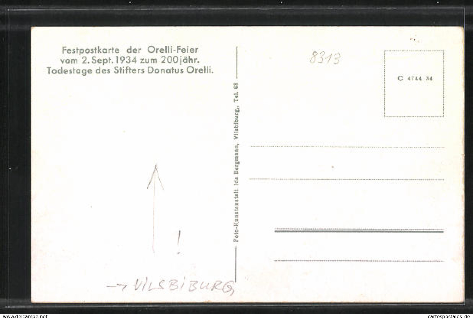 AK Vilsbiburg, Festpostkarte Der Orelli-Feier 1934 Zum 200 Jähr. Todestage Des Stifters Donatus Orelli  - Vilsbiburg