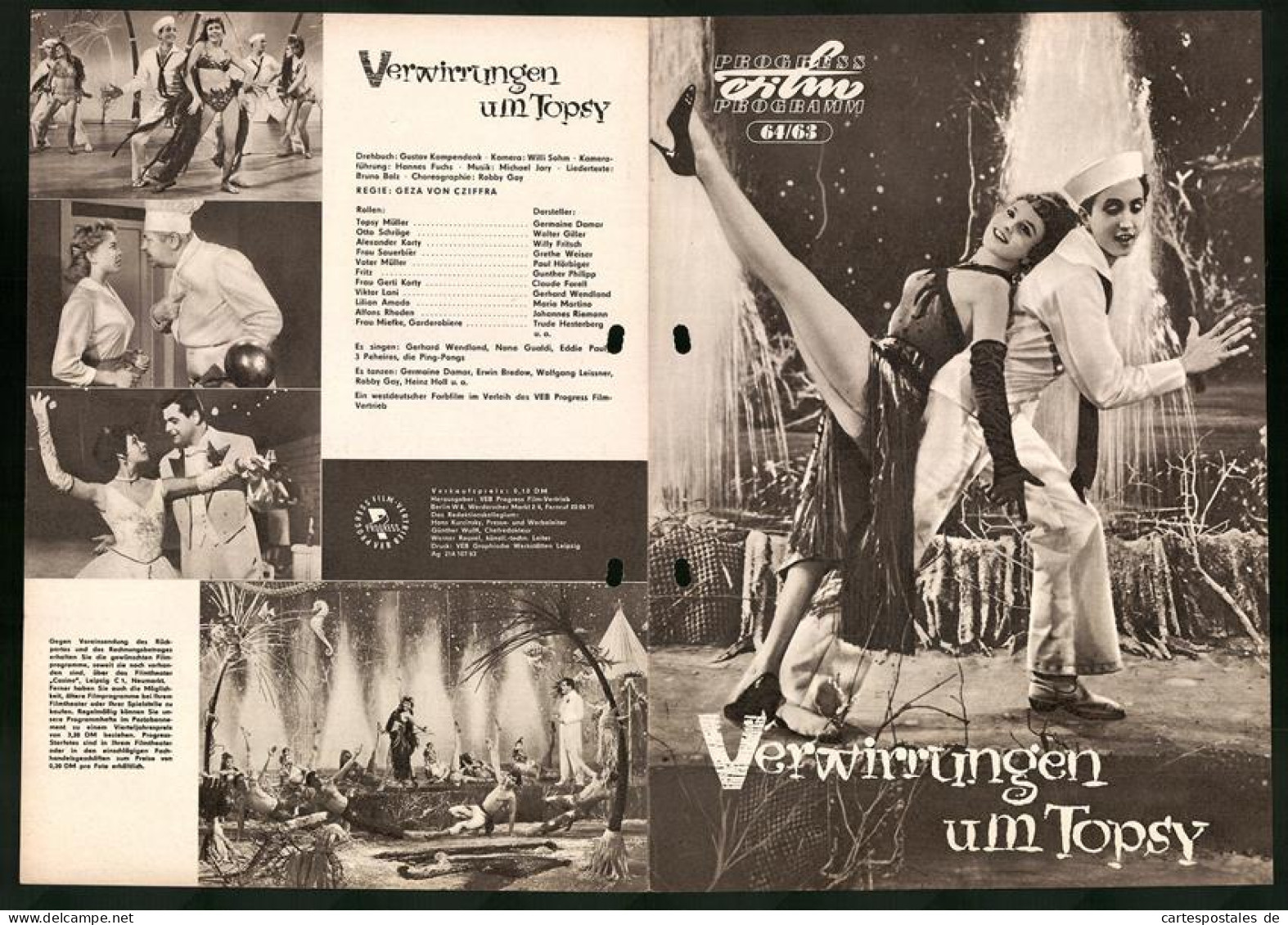 Filmprogramm PFP Nr. 64 /63, Verwirrungen Um Topsy, Germaine Damar, Walter Giller, Regie: Geza Von Cziffra  - Magazines