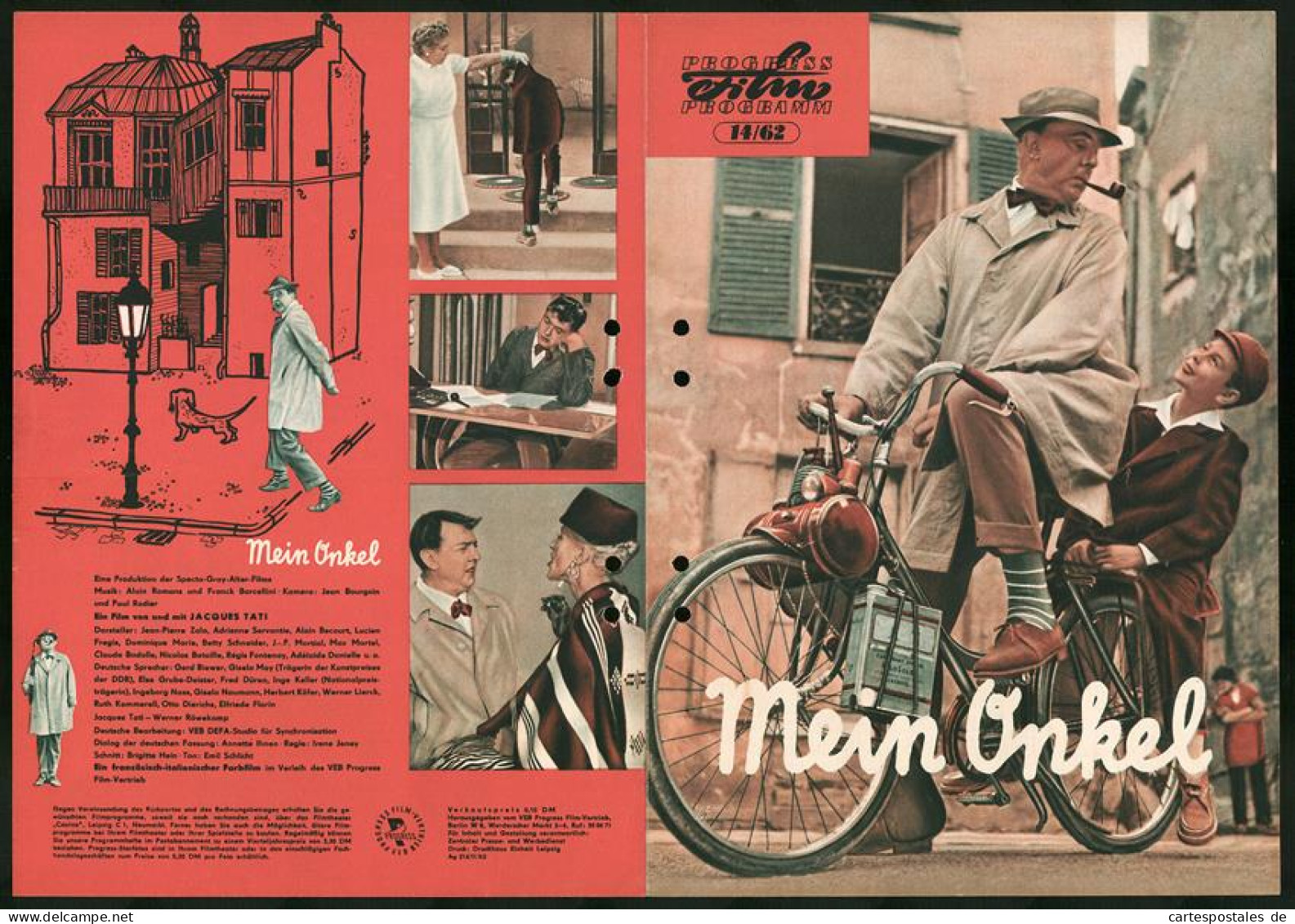 Filmprogramm PFP Nr. 14 /62, Mein Onkel, Jean-Pierre Zola, Adrienne Servantie, Regie: Jacques Tati  - Revistas